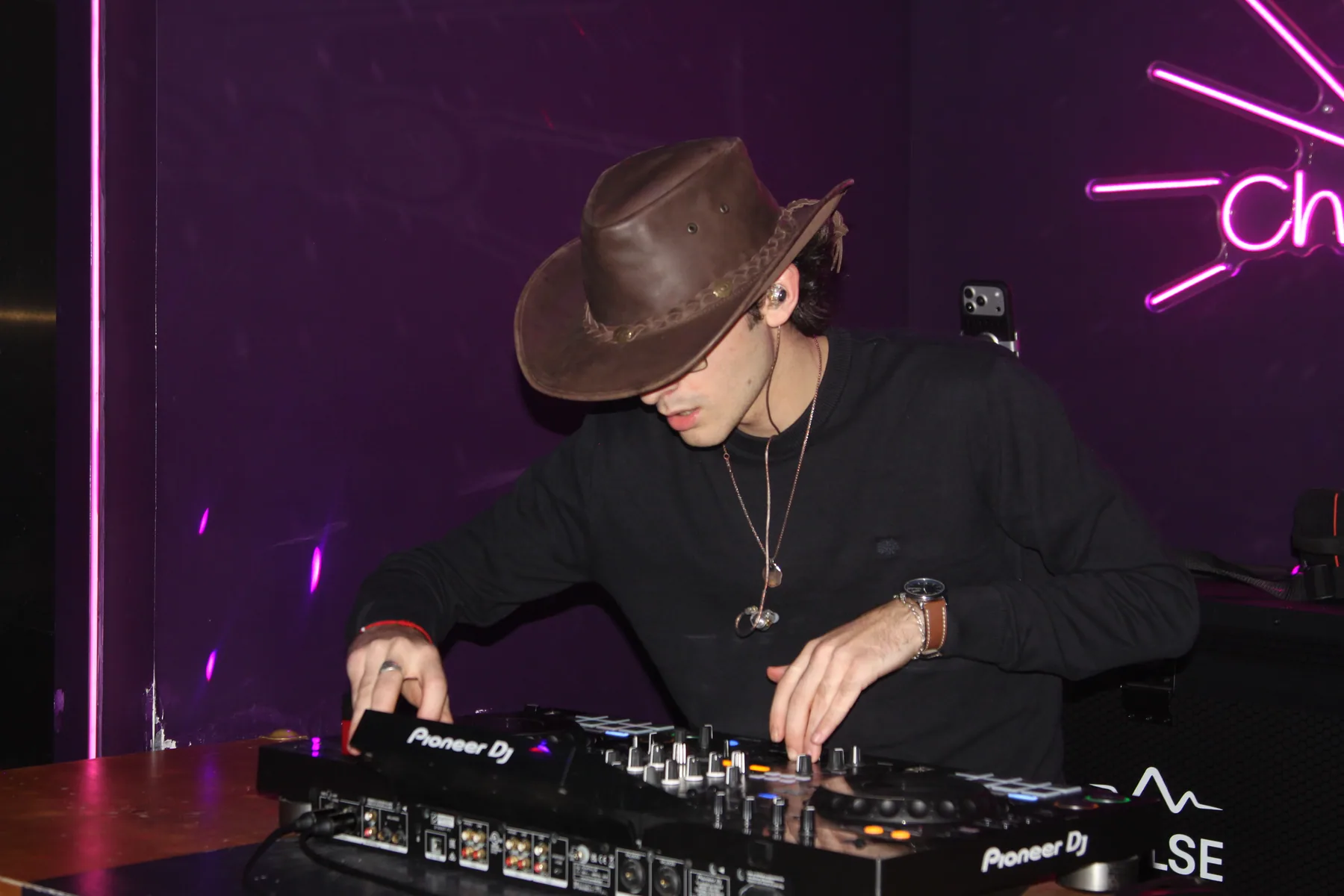 Wide view of the room from the DJ booth