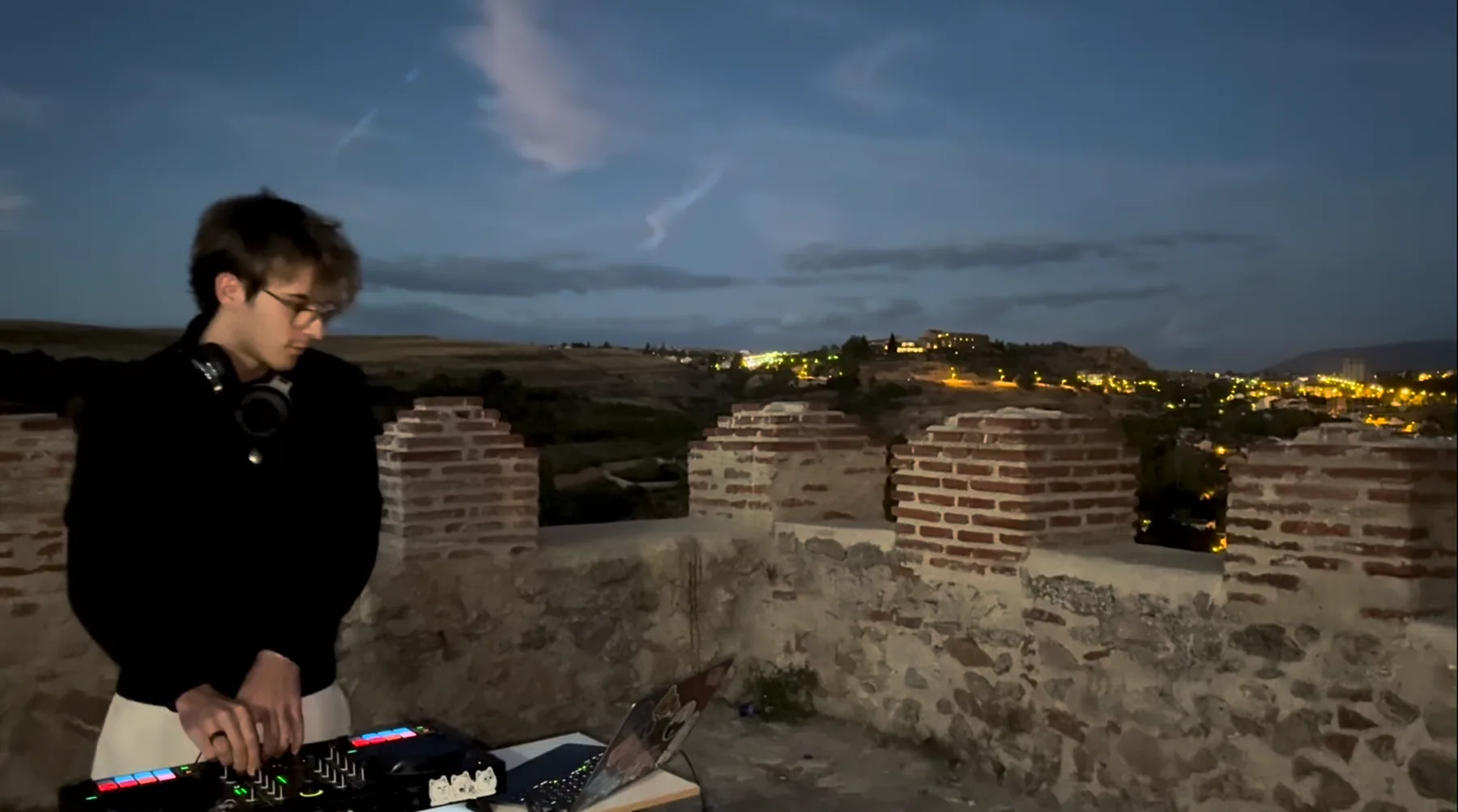 Open-air performance at golden hour